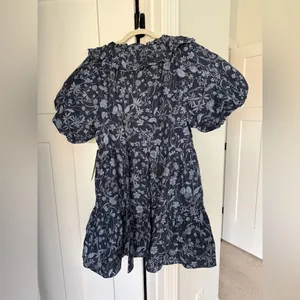 NWT Tuckernuck Hyacinth House Samson Mini Dress New Ruffle Navy‎ Floral Blue thumbnail 6