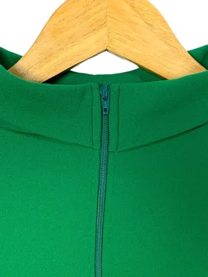 J.B. Bloomers Adult M Kelly Green Cheer Long Sleeve Mock Neck Leotard Bodysuit thumbnail 5