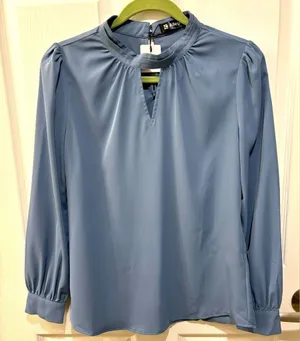 Allegra K size small open neck blouse nwt thumbnail 1