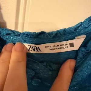 ZARA Blue Leopard Print Ruffle Spaghetti Strap Mini Dress Size M‎ thumbnail 4