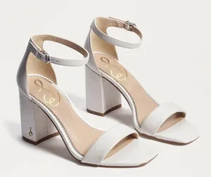 Sam Edelman Viola Womens‎ Heels Ivory Leather Size 7 Sandal thumbnail 1
