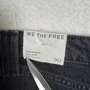 Free People We The Free Tennessee Low Rise Boyfriend Jeans Size 30 Black thumbnail 8