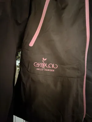 Brown & Pink Hooded Rain Jacket Size M Waterproof Shell Helly Hansen Ekolou thumbnail 5