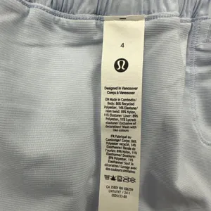 Lululemon Hotty Hot Shorts High Rise 4" Blue Linen Athletic Athleisure Women's 4 thumbnail 5