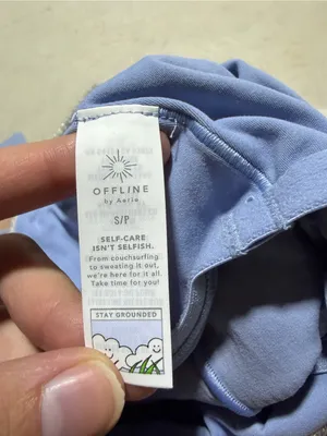 Aerie offline long sleeve ribbed cropped shirt blue small thumbnail 6