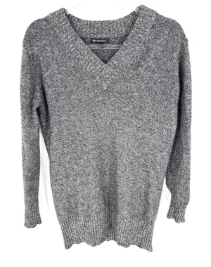 Athleta Vital V-Neck Sweater Gray Wool Cashmere Blend Marl Size Small thumbnail 1