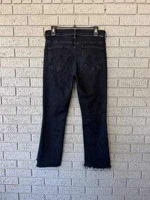 Mother The Insider Crop Step Fray Jeans Night In Venice Dark Wash Size 32 thumbnail 6