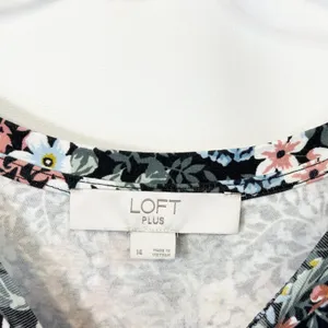Loft Plus Size‎ 14 Dress Modest Cottagecore Ruffle Shift Smocked Feminine 1819 thumbnail 9