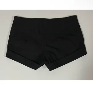 Black Solid Buttoned Cuffed Shorts Bottoms Size XS 🖤 thumbnail 4