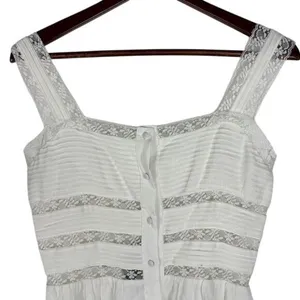 Storia NWT‎ White Lace Buttons Mini Babydoll Dress Women's Small thumbnail 2