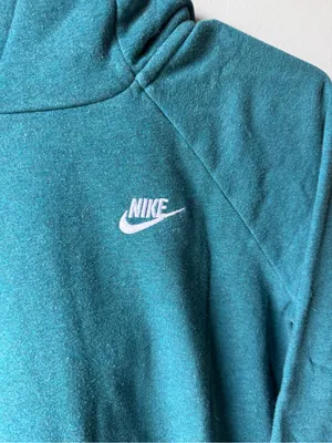 Nike Pullover Hoodie Teal Green Fleece Sweatshirt Medium thumbnail 2