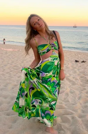 Vacation maxi dress Green Size XS thumbnail 3