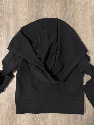 ALO Yoga‎ Small Mix Jacket Zip Up Cut Out Long Sleeve Fleece Hooded Casual Black thumbnail 6