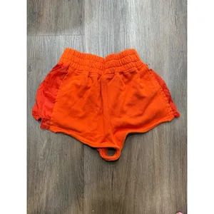 Free People Movement‎ Orange Athletic Shorts Flowy Sheer Overlay Size XS thumbnail 3