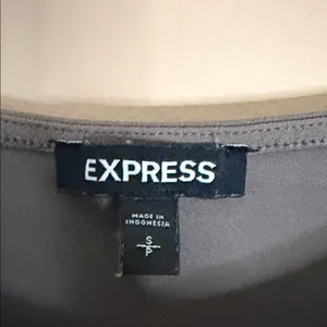 Express Taupe Gray Long Sleeve Crewneck Bodysuit thumbnail 2