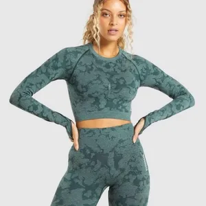 Gymshark Adapt Camo Seamless Long Sleeve Crop Top thumbnail 1