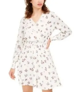 American Rag Juniors'' Floral Faux Wrap Dress Ivory Size Large thumbnail 1