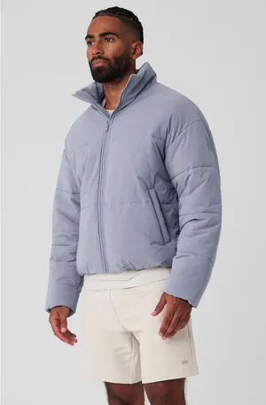 Alo Yoga Stretch Woven Street Puffer Fog M thumbnail 3