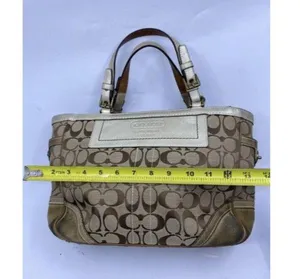 Coach Shoulder Bag Medium Msrp Beige Brown Jacquar thumbnail 4