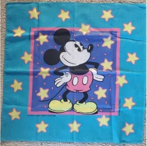 VTG The Walt Disney Company Mickey Mouse Hankerchief 21"×22 Bandanna 198… thumbnail 1