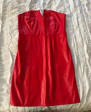 Red Leather Dress Size M thumbnail 3
