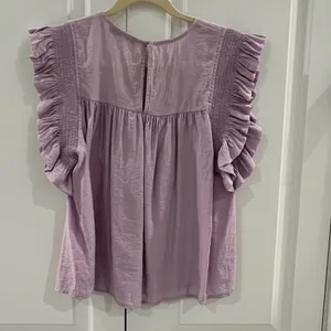 Lavender ruffle sleeve English Factory top thumbnail 2