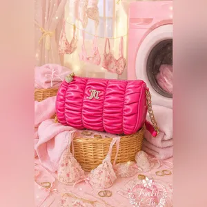 Juicy Couture Run the World Pink Flash Ruched Barrel Shoulder Bag NWT thumbnail 2