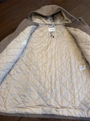 Banana Republic Melton Hooded Jacket - Taupe Herringbone Medium Petite - C42-020 thumbnail 5