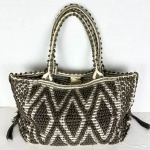 Antonello Tedde Capriccioli Handwoven Eco Luxury Handbag Large Rombi Linen thumbnail 1