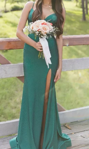 Sherri Hill Dress Prom Emerald Green thumbnail 1