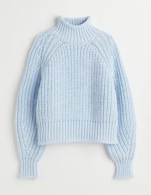 H&M Light Blue Knit Sweater thumbnail 1