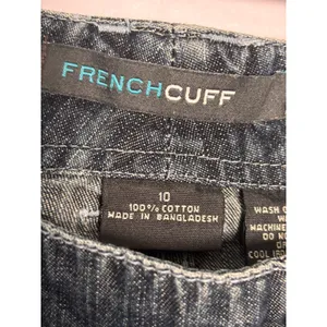 FrenchCuff Womens Denim Capris 10 Blue Dark Wash Patch‎ Pocket Utility Coastal thumbnail 5