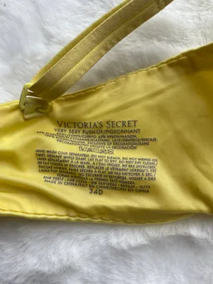 Women's Very Sexy Push-Up Lace Trim Bra Yellow, 34D thumbnail 8