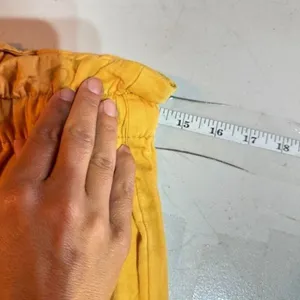 Loft Women's High Rise Straight Elastic Waist Crop Paperbag Pants Yellow‎ Small thumbnail 10