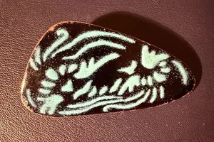 Source Unknown Vintage Turquoise Inlay Enamel Brooch thumbnail 1
