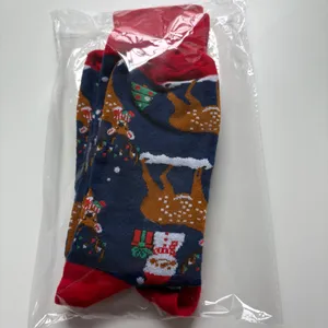 Christmas Winter Reindeers Crew‎ Socks - NEW in Bag. thumbnail 2