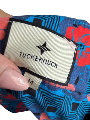 TUCKERNUCK Blue Red Tropical Floral Print Dress Size Medium thumbnail 6