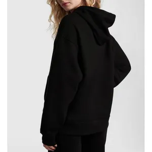 Victoria's Secret Pink Premium Fleece Oversized Hoodie Relaxed Pullover Black L thumbnail 2