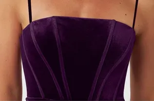 Azazie Larisa velvet strapless floor length dress Grape Size A6 4-6 thumbnail 10