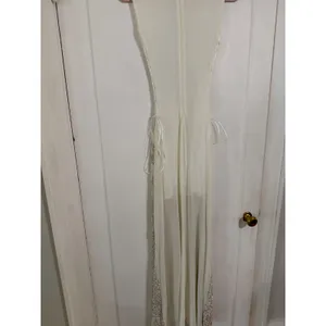A'GACI White Gold Studded Mock Neck Lace Up Side Maxi Dress Small thumbnail 3