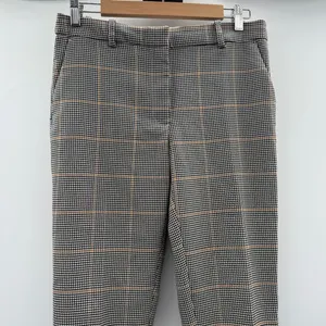 H&M Dress Pants Women's Size 8 Houndstooth Plaid‎ Mid Rise Black Gray White Tan thumbnail 2