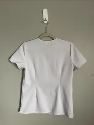 FIGS White V-Neck Scrub Top Sz XS thumbnail 4