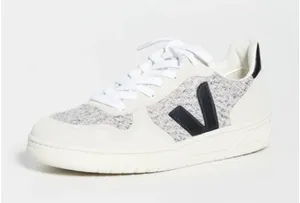 Veja V-10 Flannel Sneakers Snow/Black Size EU 37 US 6 thumbnail 2