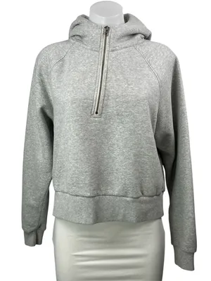 Vuori Restore Women's Gray Long Sleeves Half Zip Hoodie Hooded Sweatshirt Sz S thumbnail 1