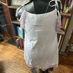 Sugarlips purple embroidered hippy boho white shift dress thumbnail 3