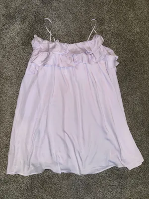 Old Navy Ruffle-Trim Satin Mini Dress in Light Purple thumbnail 1