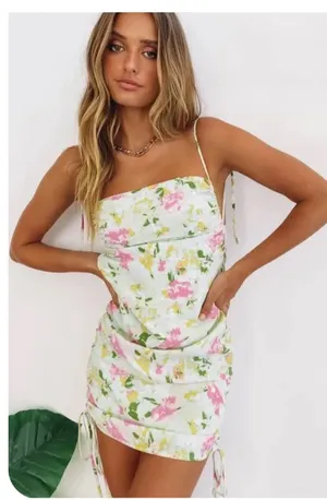 SNDYS Floral Urban Outfitters Cyprus Side-Cinched Mini Dress thumbnail 1