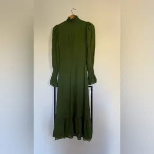 Reformation Galena Long Sleeve Dress in Olive thumbnail 7