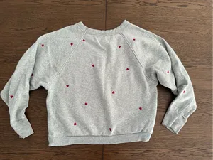 Universal Thread Gray Crewneck Sweatshirt with Red Heart Motif thumbnail 2