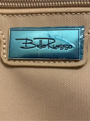 Bella Russo Beige Tote Bag Purse Beige Faux Leather 22”W x 12”H x 4” Deep Feet thumbnail 2